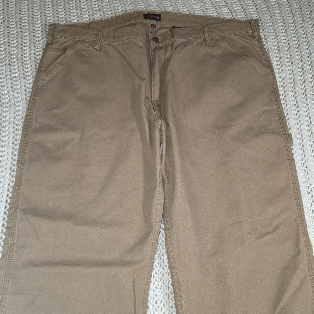 NWT Wolverine Hammerloop Carpenter Work Pants Men's 44x34 Beige Brown 100%cotton